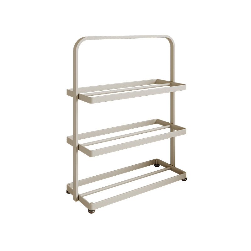Modern Minimalist Rectangular Iron Open Storage Organizer Shoe Rack 3-Tier For Entryway