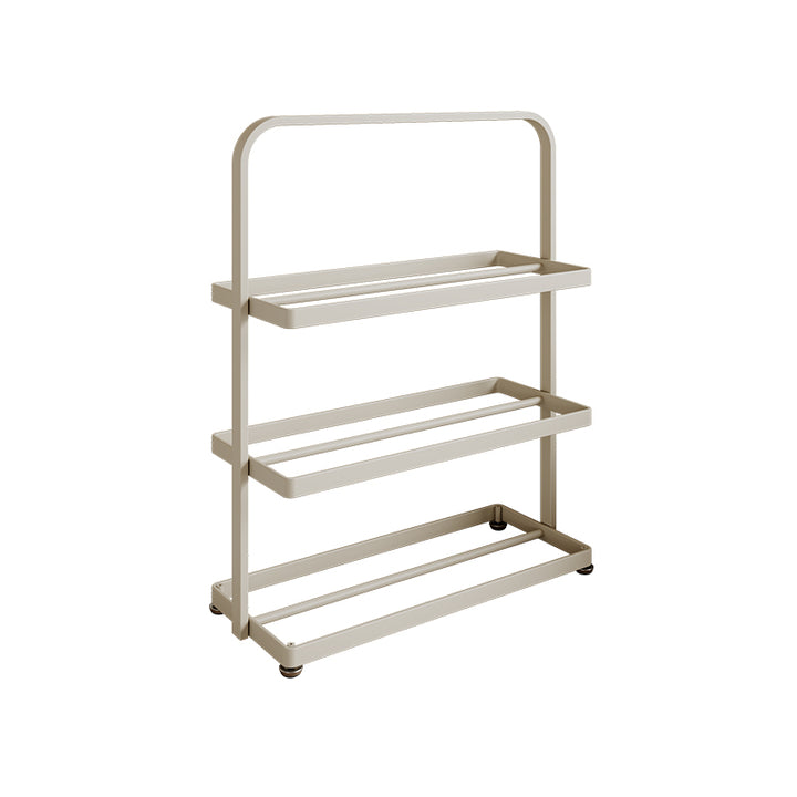 Modern Minimalist Rectangular Iron Open Storage Organizer Shoe Rack 3-Tier For Entryway