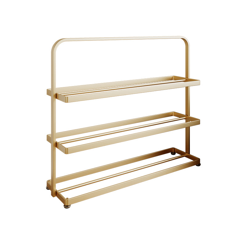 Modern Minimalist Rectangular Iron Open Storage Organizer Shoe Rack 3-Tier For Entryway