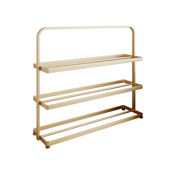 Modern Minimalist Rectangular Iron Open Storage Organizer Shoe Rack 3-Tier For Entryway
