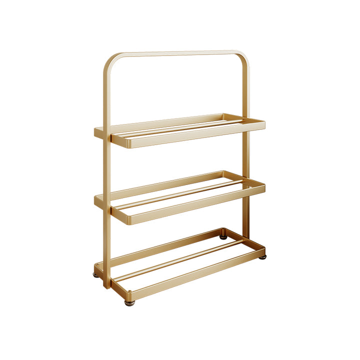 Modern Minimalist Rectangular Iron Open Storage Organizer Shoe Rack 3-Tier For Entryway