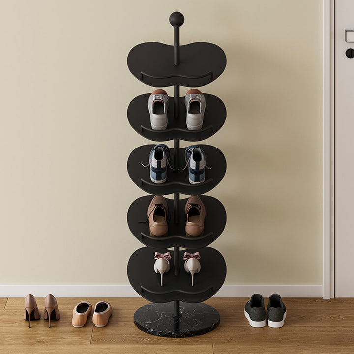 Rack de rangement à chaussures en fer marbré, créatif et contemporain, en forme de pomme, à 4/5/6 niveaux pour entrée et couloir 
