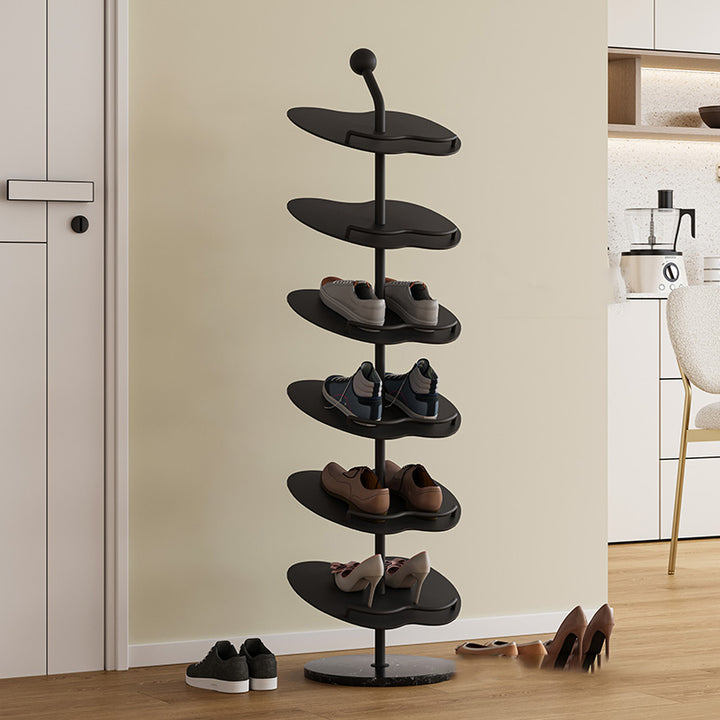 Rack de rangement à chaussures en fer marbré, créatif et contemporain, en forme de pomme, à 4/5/6 niveaux pour entrée et couloir 