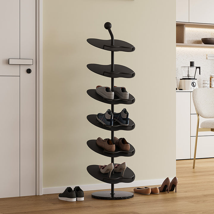 Rack de rangement à chaussures en fer marbré, créatif et contemporain, en forme de pomme, à 4/5/6 niveaux pour entrée et couloir 