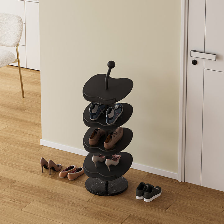 Rack de rangement à chaussures en fer marbré, créatif et contemporain, en forme de pomme, à 4/5/6 niveaux pour entrée et couloir 