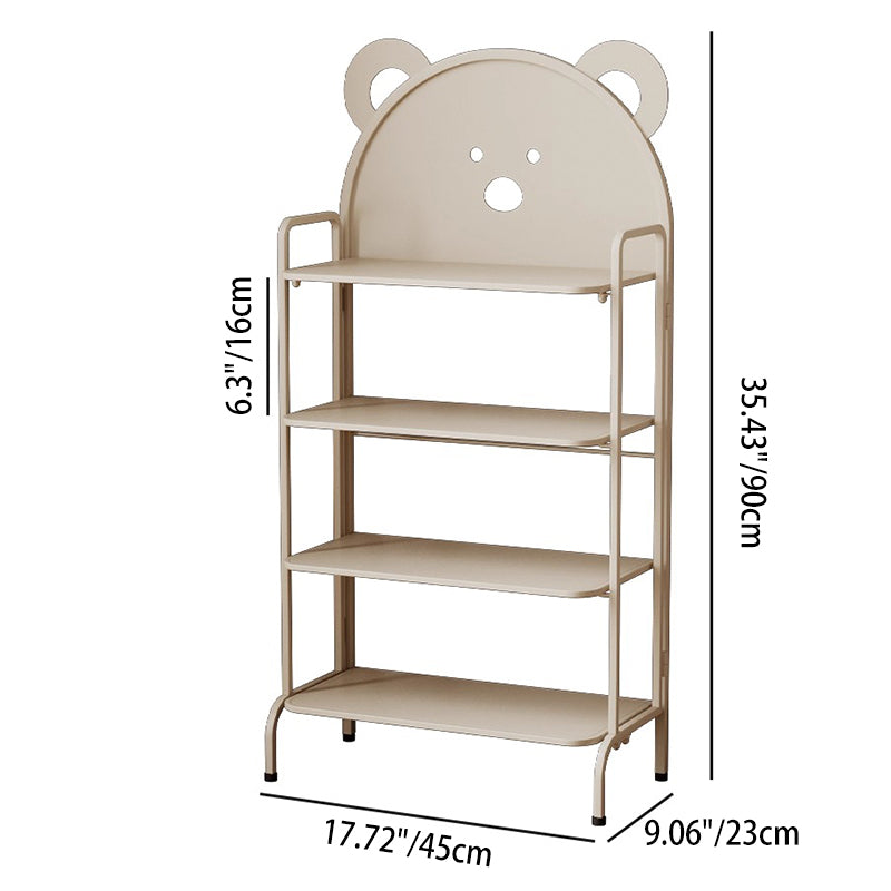 Contemporary Creative Cartoon Cute Bear Iron Shoe Storage Rack 4-Tier For Entryway
