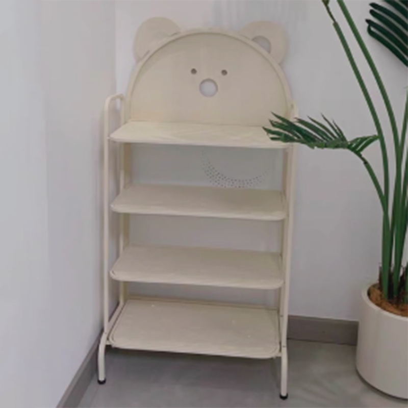 Contemporary Creative Cartoon Cute Bear Iron Shoe Storage Rack 4-Tier For Entryway