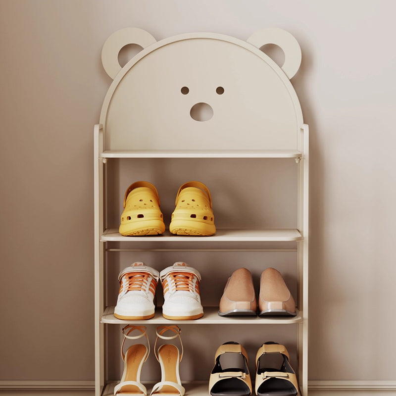 Contemporary Creative Cartoon Cute Bear Iron Shoe Storage Rack 4-Tier For Entryway