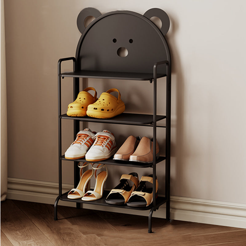 Contemporary Creative Cartoon Cute Bear Iron Shoe Storage Rack 4-Tier For Entryway