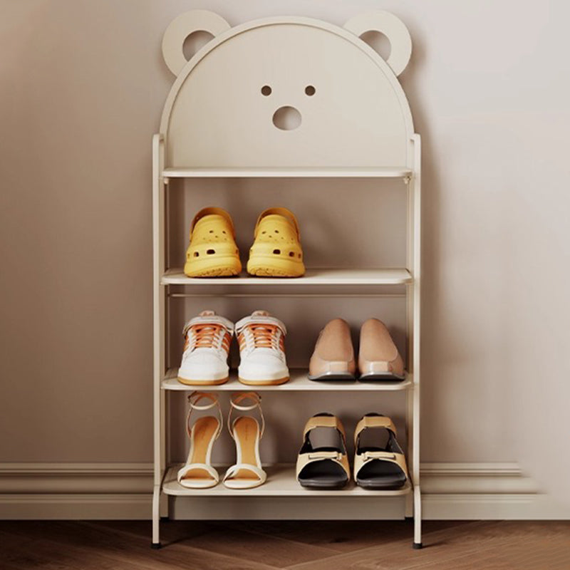 Contemporary Creative Cartoon Cute Bear Iron Shoe Storage Rack 4-Tier For Entryway