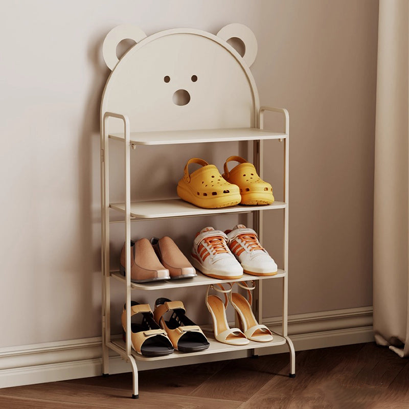 Contemporary Creative Cartoon Cute Bear Iron Shoe Storage Rack 4-Tier For Entryway