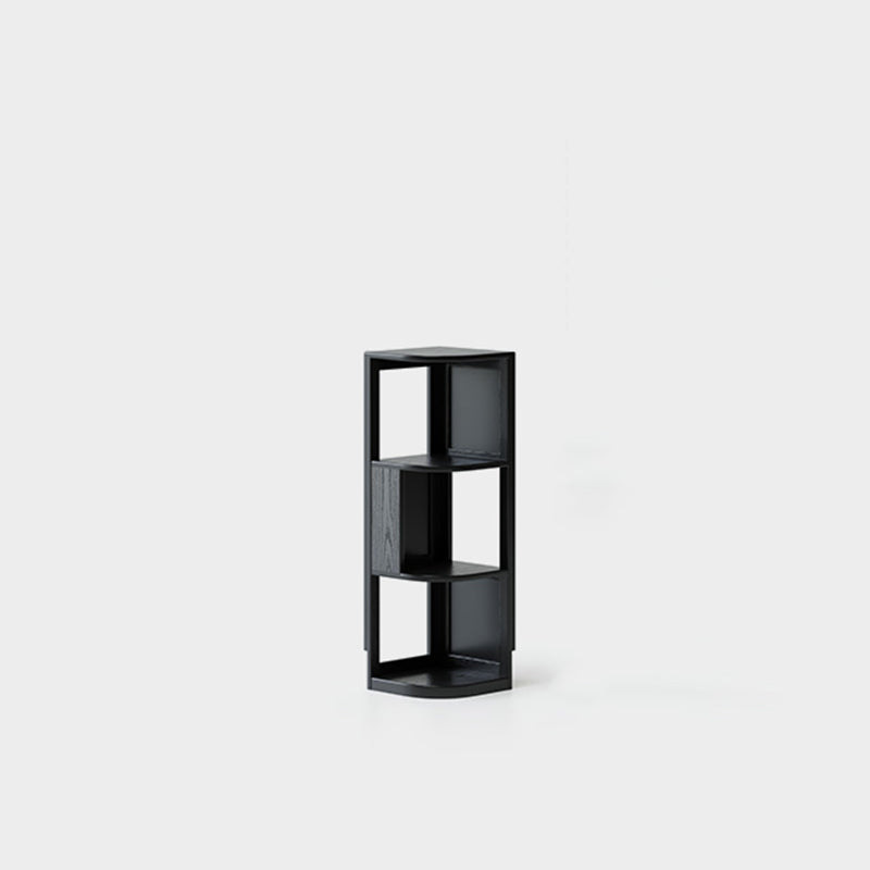 Modern Minimalist Fan-Shaped Solid Rubberwood Corner Storage Bookshelf 3/4/5-Tier For Study