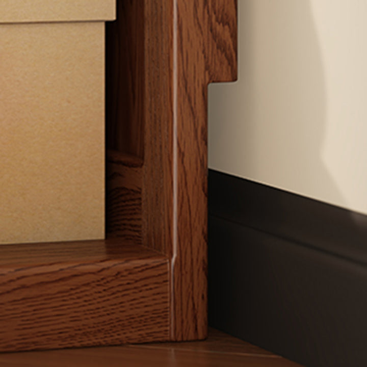 Modern Minimalist Fan-Shaped Solid Rubberwood Corner Storage Bookshelf 3/4/5-Tier For Study