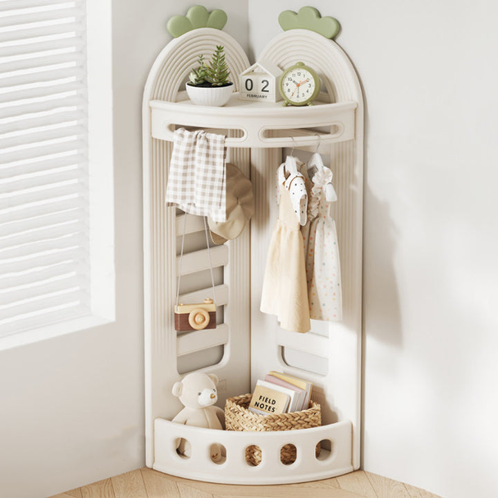 Modern Minimalist Fan-Shaped Eco-Friendly HDPE PP Kids Storage Shelf 2-Tier For Living Room