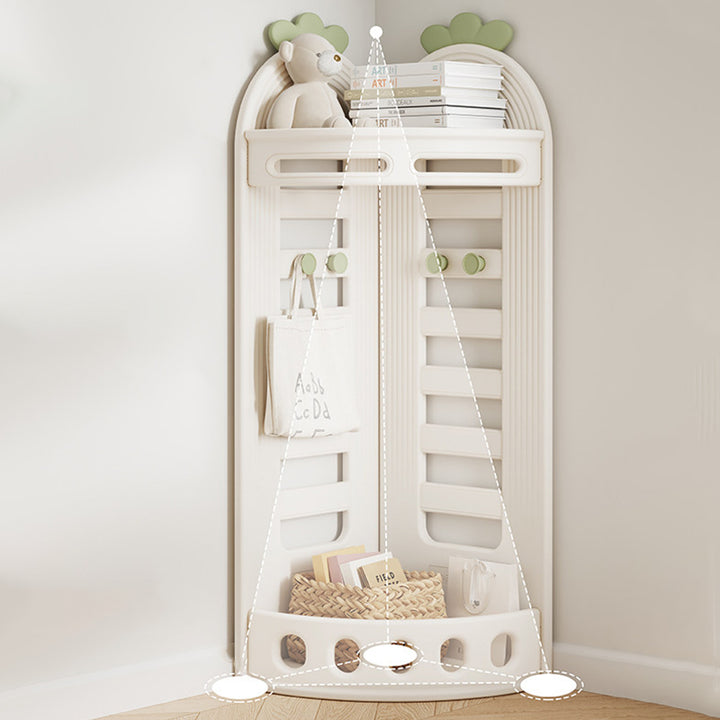 Modern Minimalist Fan-Shaped Eco-Friendly HDPE PP Kids Storage Shelf 2-Tier For Living Room