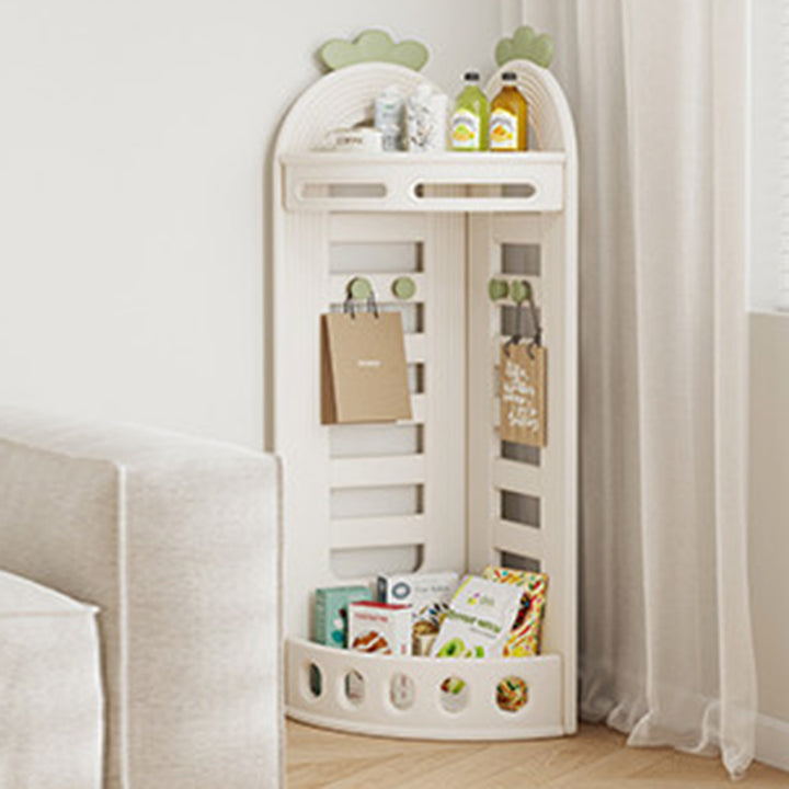 Modern Minimalist Fan-Shaped Eco-Friendly HDPE PP Kids Storage Shelf 2-Tier For Living Room
