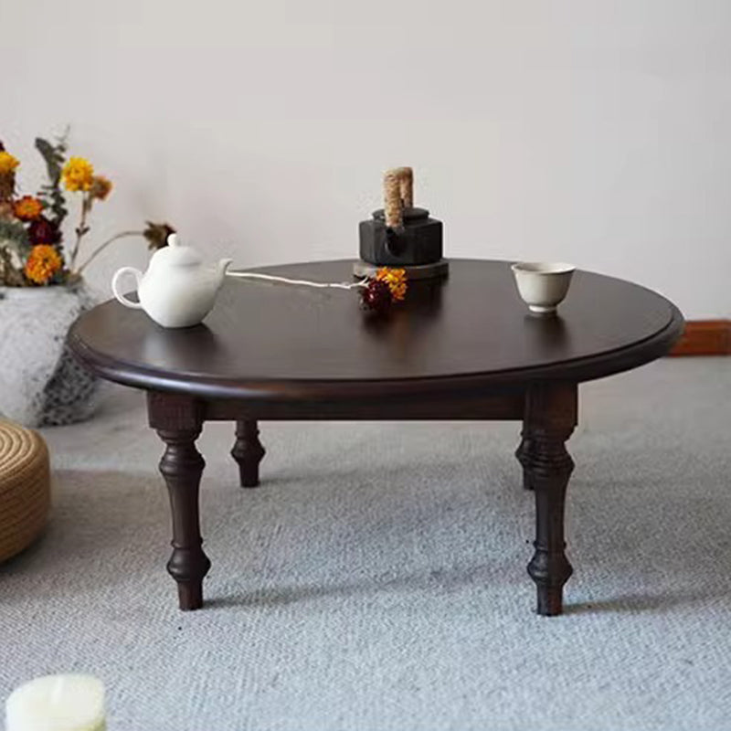 Table basse ronde en bois de pin de style shabby chic moderne, 1 niveau, pour baie vitrée et salon 