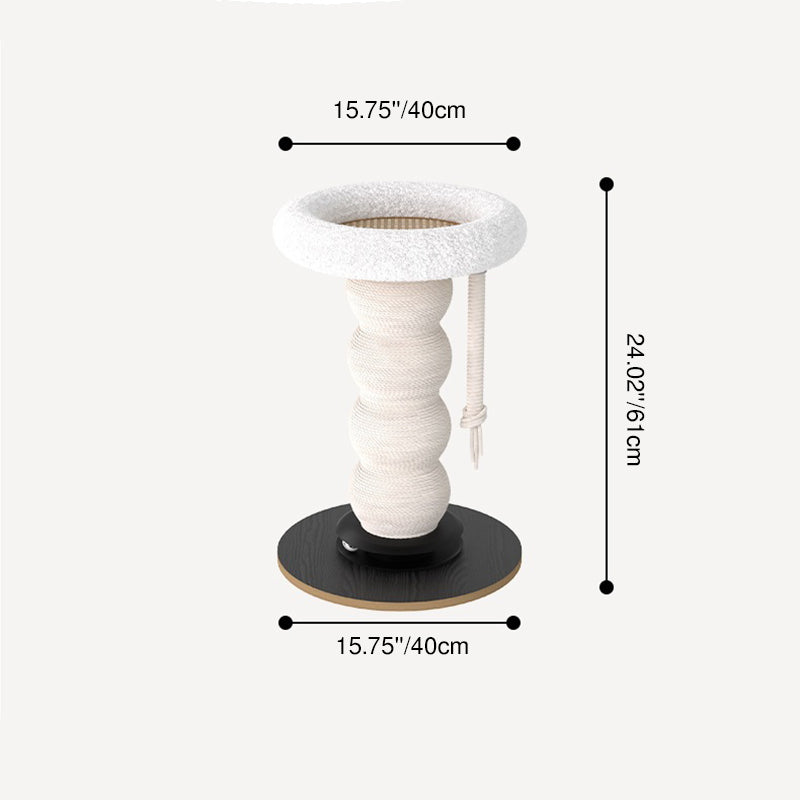 Tour pour chat contemporaine et créative en MDF, corde de sisal et courge, résistante aux rayures, peu encombrante, à 2 niveaux pour le salon 