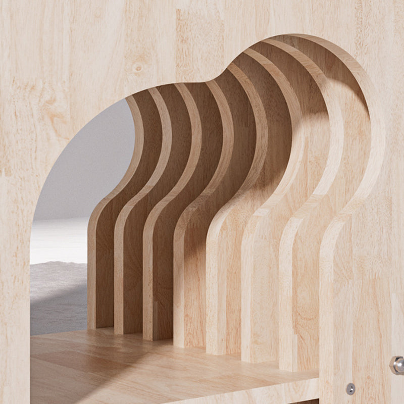 Tabouret bas en bois d’hévéa au design minimaliste moderne, ondulé, partagé homme-animal, sans dossier ni accoudoirs, pour salon 