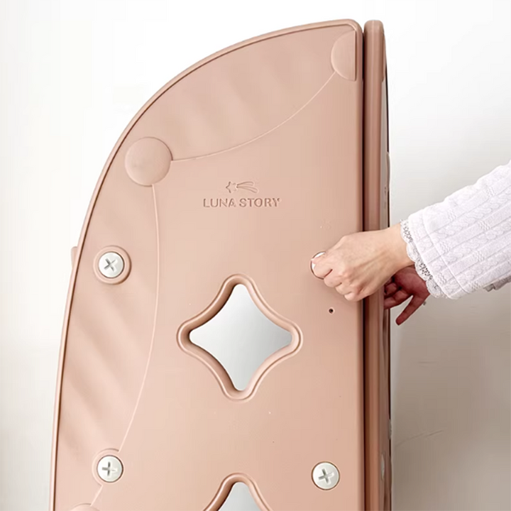 Estante de almacenamiento en esquina para niños en forma de abanico de 4 niveles de HDPE PP plástico ecológico minimalista moderno para sala de estar y estudio 