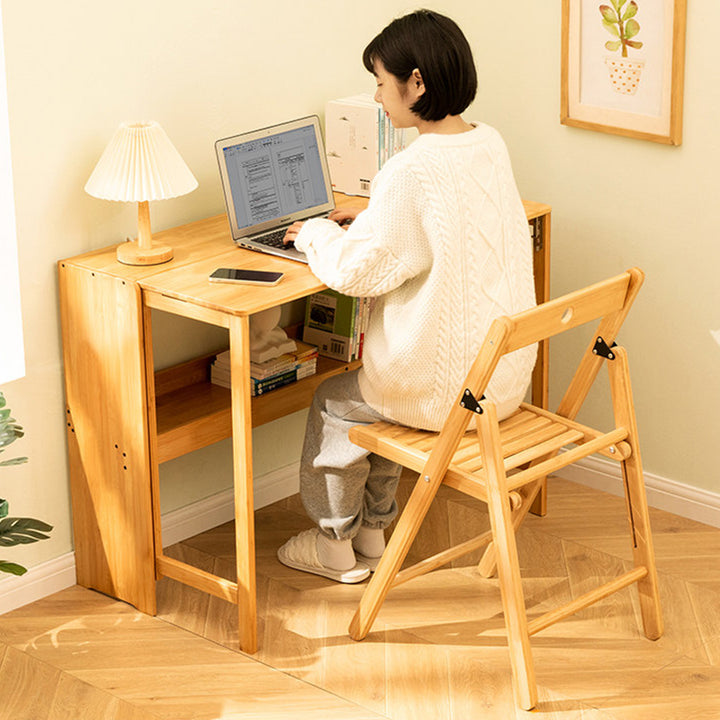 Moderner minimalistischer rechteckiger Nan-Bambus klappbarer Schreibtisch 2-Schicht für das Home Office 