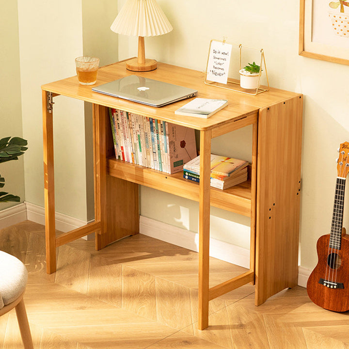 Moderner minimalistischer rechteckiger Nan-Bambus klappbarer Schreibtisch 2-Schicht für das Home Office 