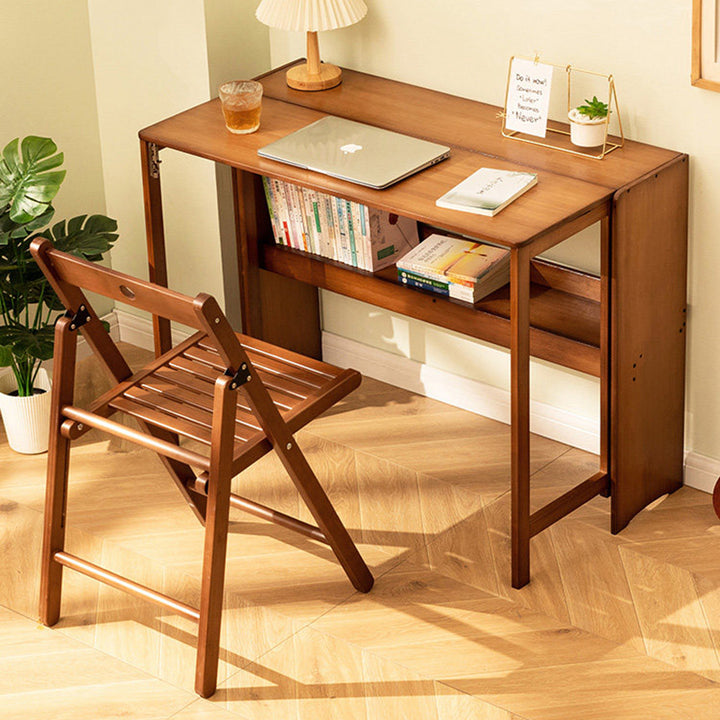 Moderner minimalistischer rechteckiger Nan-Bambus klappbarer Schreibtisch 2-Schicht für das Home Office 