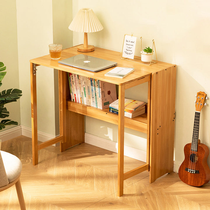 Moderner minimalistischer rechteckiger Nan-Bambus klappbarer Schreibtisch 2-Schicht für das Home Office 