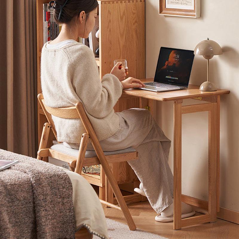 Moderner minimalistischer rechteckiger Klappschreibtisch aus rotem Eichenholz mit 1-stufigem Stauraum für das Home Office 