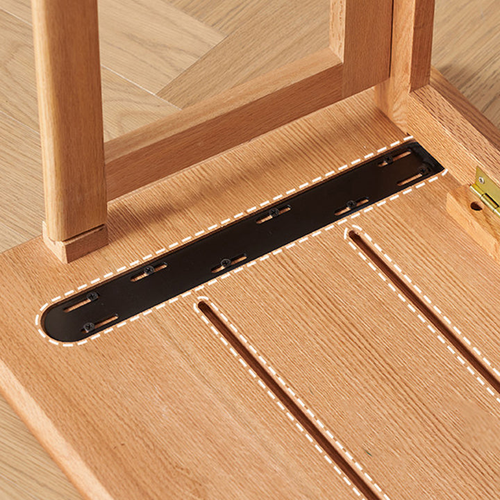 Moderner minimalistischer rechteckiger Klappschreibtisch aus rotem Eichenholz mit 1-stufigem Stauraum für das Home Office 