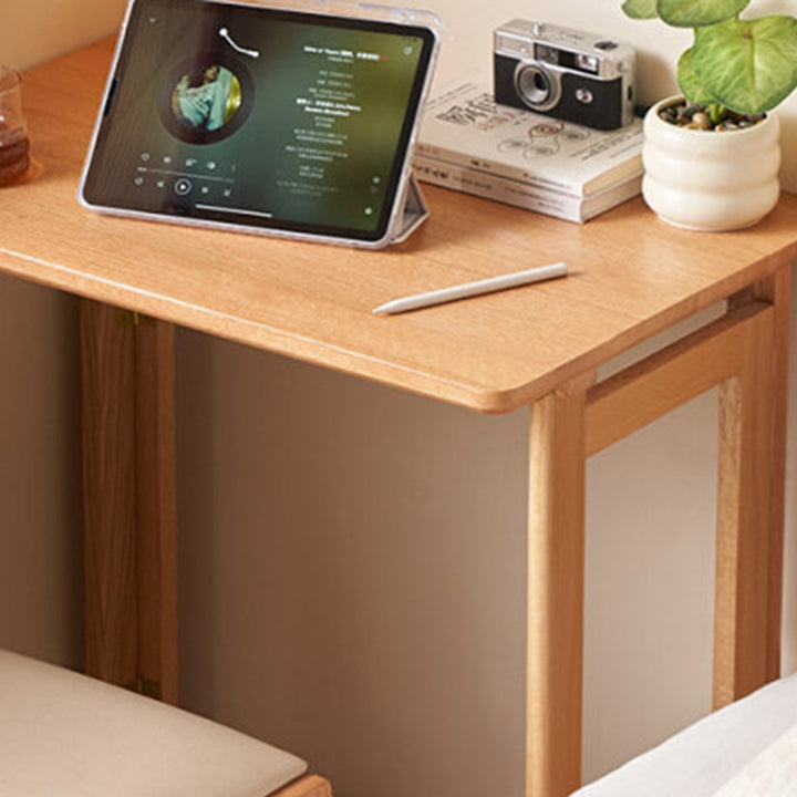Moderner minimalistischer rechteckiger Klappschreibtisch aus rotem Eichenholz mit 1-stufigem Stauraum für das Home Office 
