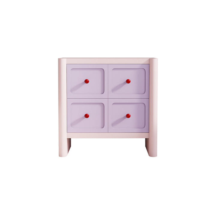 Contemporary Nordic Rectangular E1 Artificial Board Solid Wood Storage Cabinet 4-Drawer For Living Room