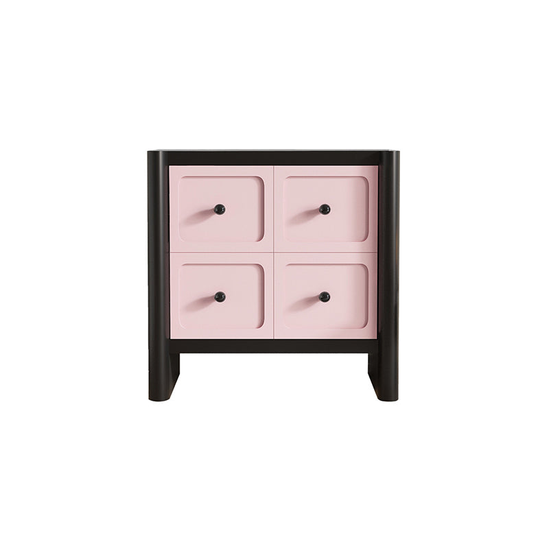 Contemporary Nordic Rectangular E1 Artificial Board Solid Wood Storage Cabinet 4-Drawer For Living Room