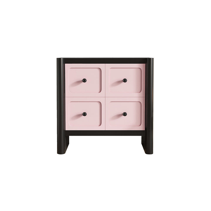 Contemporary Nordic Rectangular E1 Artificial Board Solid Wood Storage Cabinet 4-Drawer For Living Room
