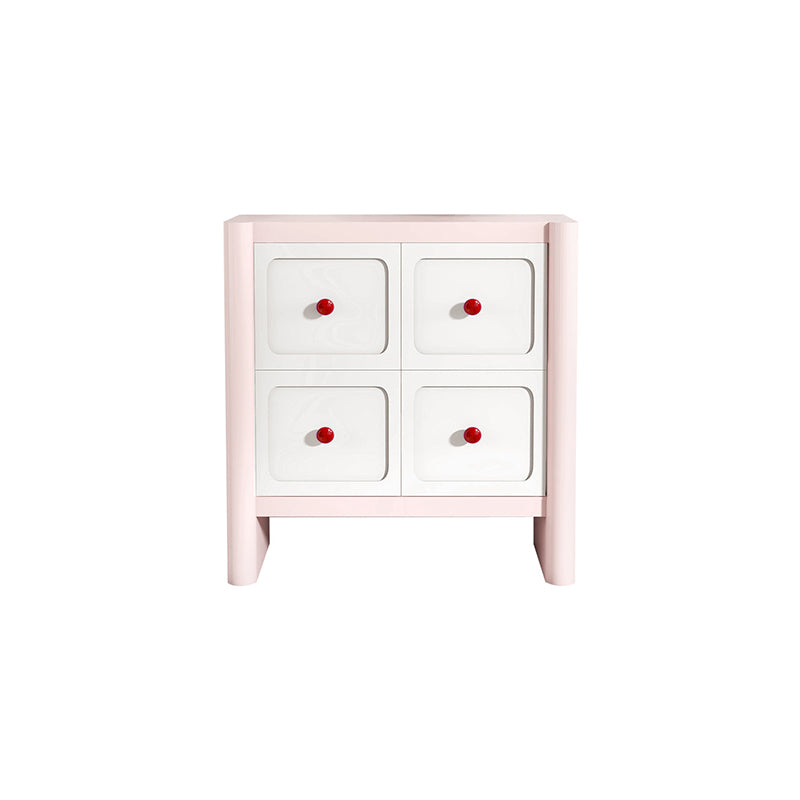 Contemporary Nordic Rectangular E1 Artificial Board Solid Wood Storage Cabinet 4-Drawer For Living Room