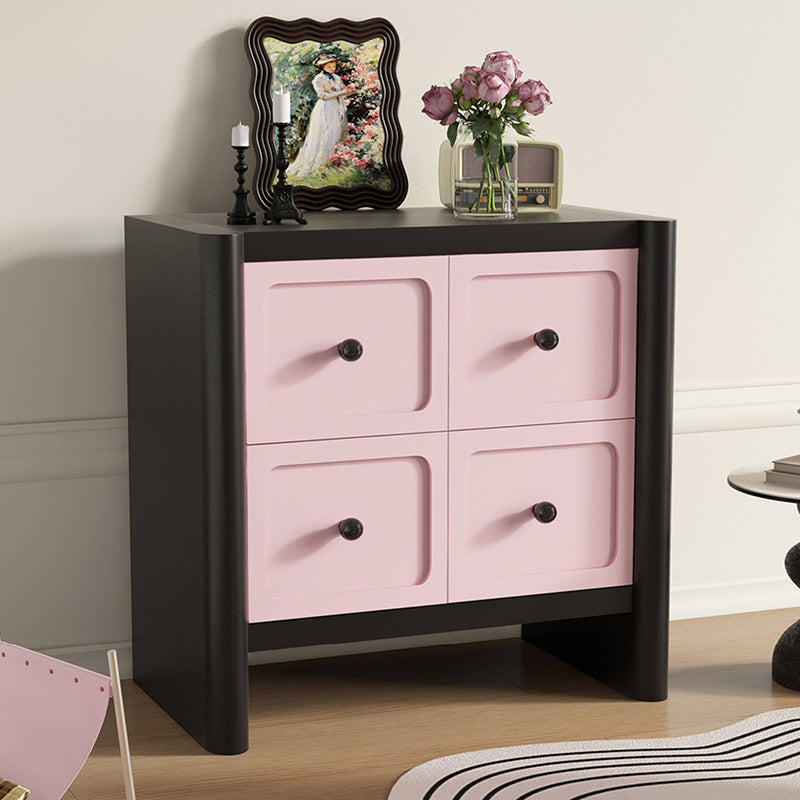 Contemporary Nordic Rectangular E1 Artificial Board Solid Wood Storage Cabinet 4-Drawer For Living Room