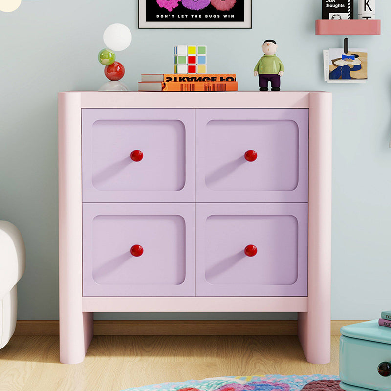 Contemporary Nordic Rectangular E1 Artificial Board Solid Wood Storage Cabinet 4-Drawer For Living Room