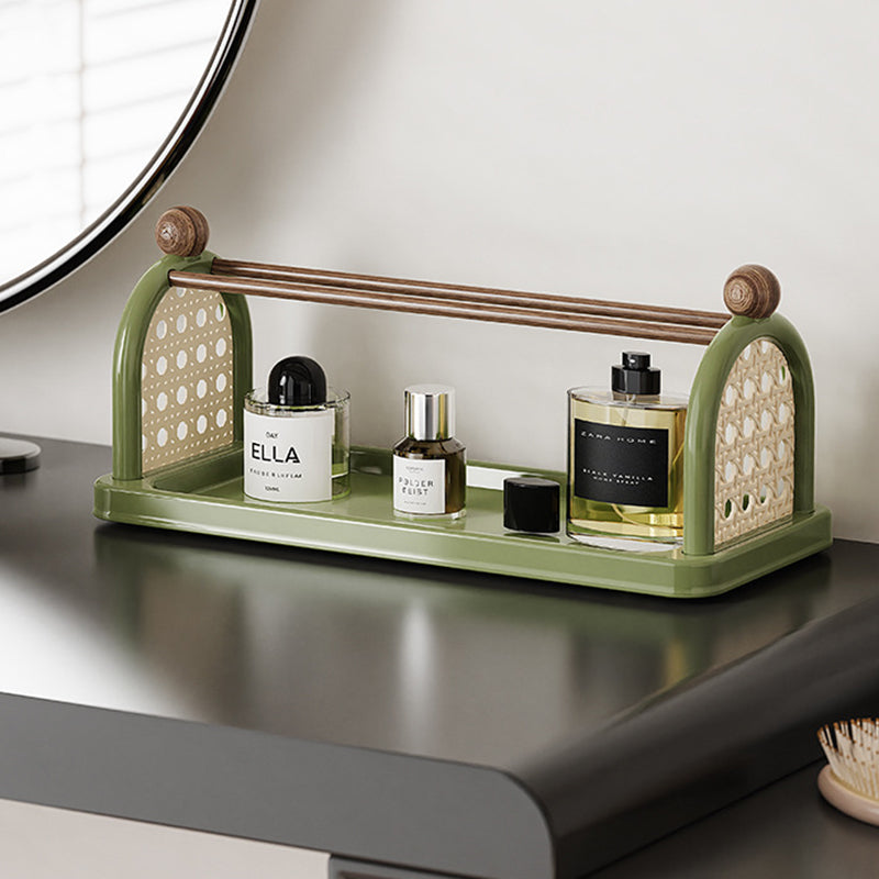 Étagère de rangement pour tasses en plastique PP imitation bois, rectangulaire arquée Art déco moderne, démontable, à 2 niveaux pour salon 