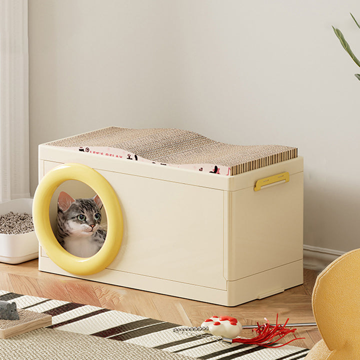 Moderna Minimalista Rectangular PP Plástico ABS PET Apilable Cama para Gatos de Piso de 1/2 Capas para Sala de Estar 