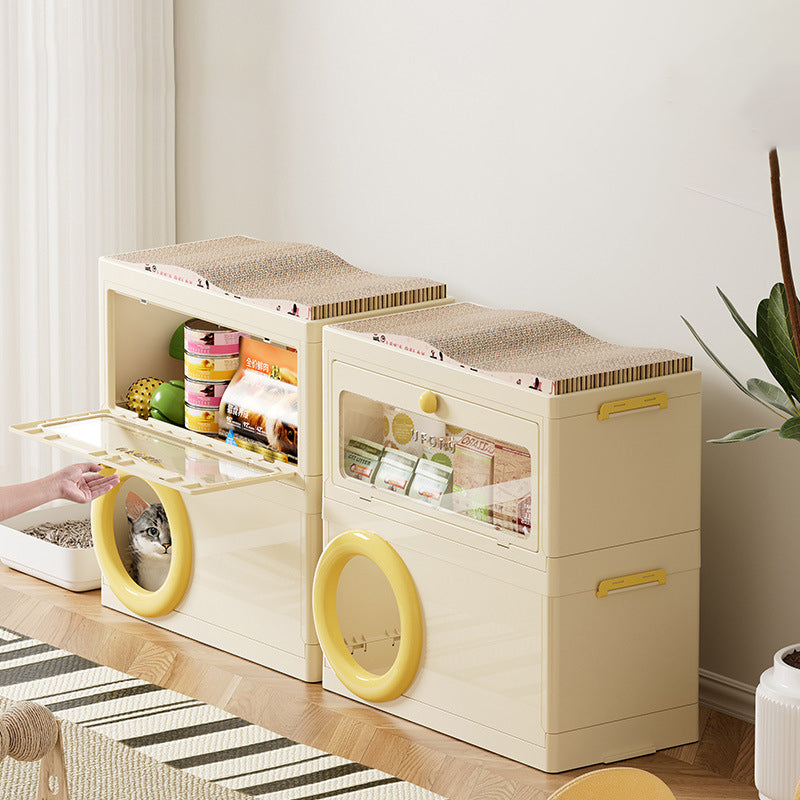 Moderna Minimalista Rectangular PP Plástico ABS PET Apilable Cama para Gatos de Piso de 1/2 Capas para Sala de Estar 