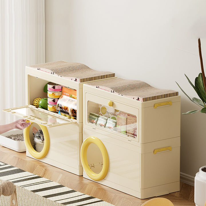 Moderna Minimalista Rectangular PP Plástico ABS PET Apilable Cama para Gatos de Piso de 1/2 Capas para Sala de Estar 