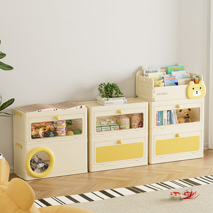 Moderna Minimalista Rectangular PP Plástico ABS PET Apilable Cama para Gatos de Piso de 1/2 Capas para Sala de Estar 
