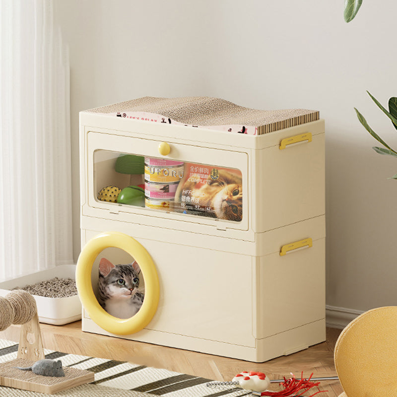 Moderna Minimalista Rectangular PP Plástico ABS PET Apilable Cama para Gatos de Piso de 1/2 Capas para Sala de Estar 