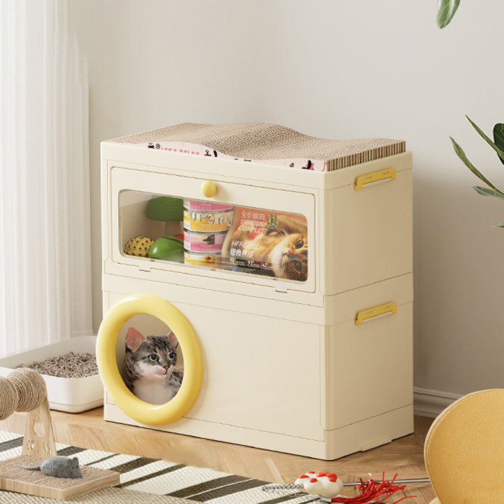 Moderna Minimalista Rectangular PP Plástico ABS PET Apilable Cama para Gatos de Piso de 1/2 Capas para Sala de Estar 