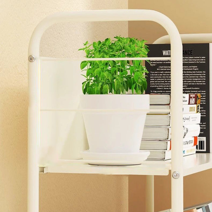 Contemporary Industrial Rectangular Carbon Steel Movable Space-Saving Bookshelf 2/3/4/5-Tier For Study