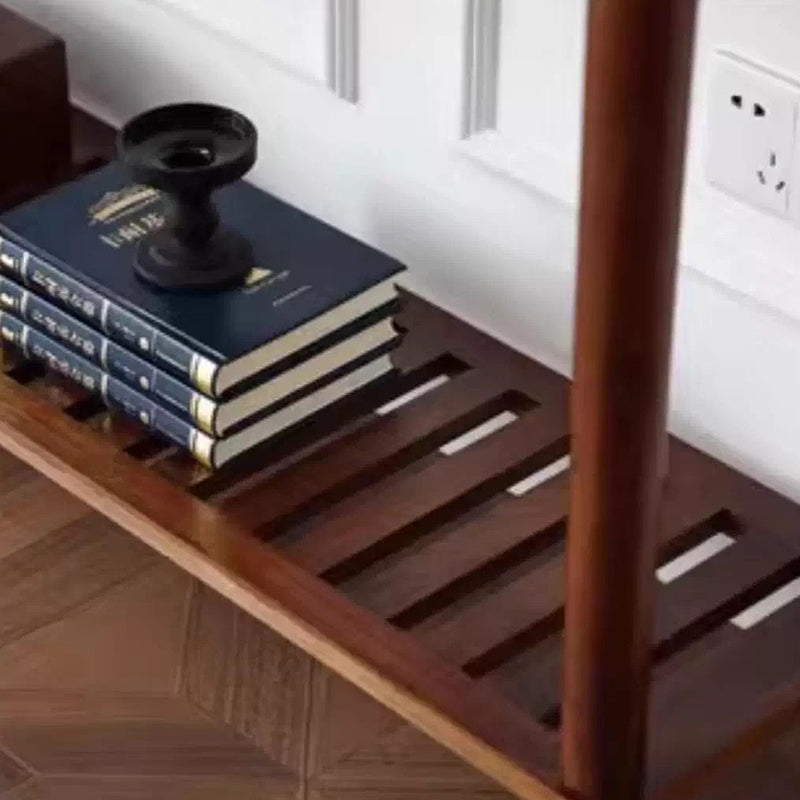 Modern Mid-Century Wavy-Edge Rectangular Solid Wood Console Table 2/3-Drawer For Entryway &amp; Hallway