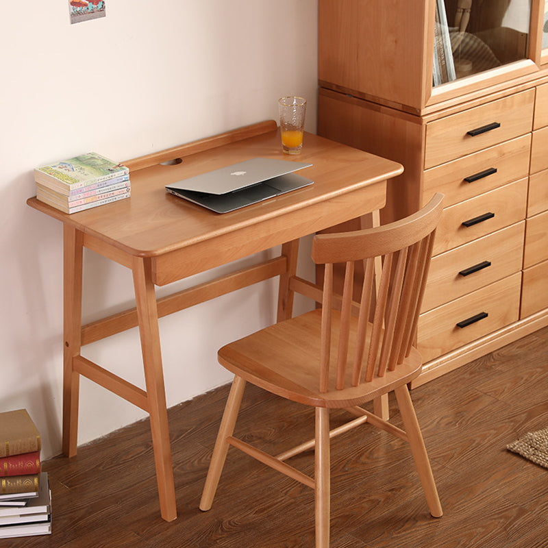 Bureau rectangulaire moderne minimaliste en hêtre massif, contreplaqué et bois d&