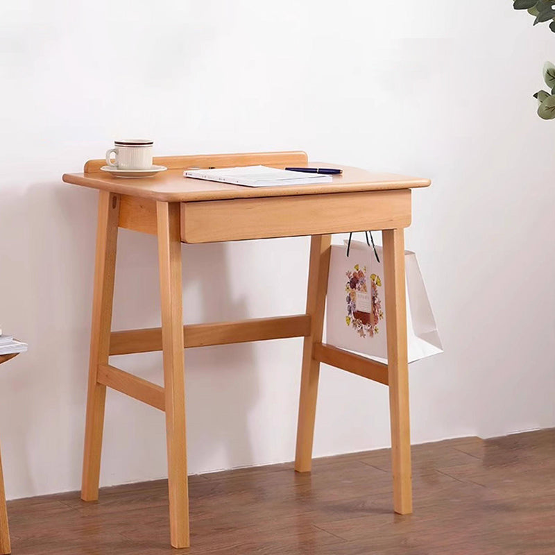 Bureau rectangulaire moderne minimaliste en hêtre massif, contreplaqué et bois d&