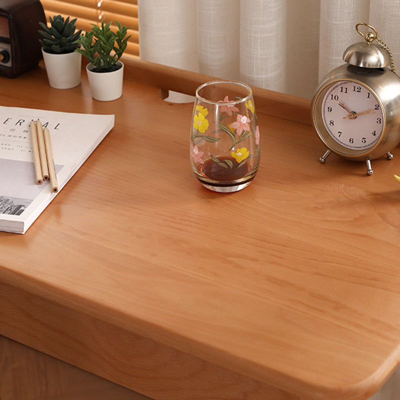 Bureau rectangulaire moderne minimaliste en hêtre massif, contreplaqué et bois d&