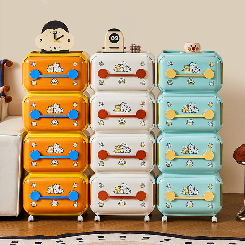 Armoire de rangement contemporaine ovale créative en plastique PP mobile et détachable à 2/3/4 niveaux pour salon 